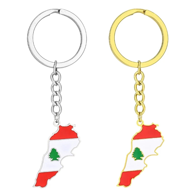 Lebanon Map Key Chain - Lebanon Threads