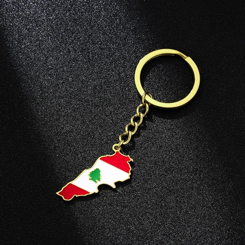 Lebanon Map Key Chain - Lebanon Threads