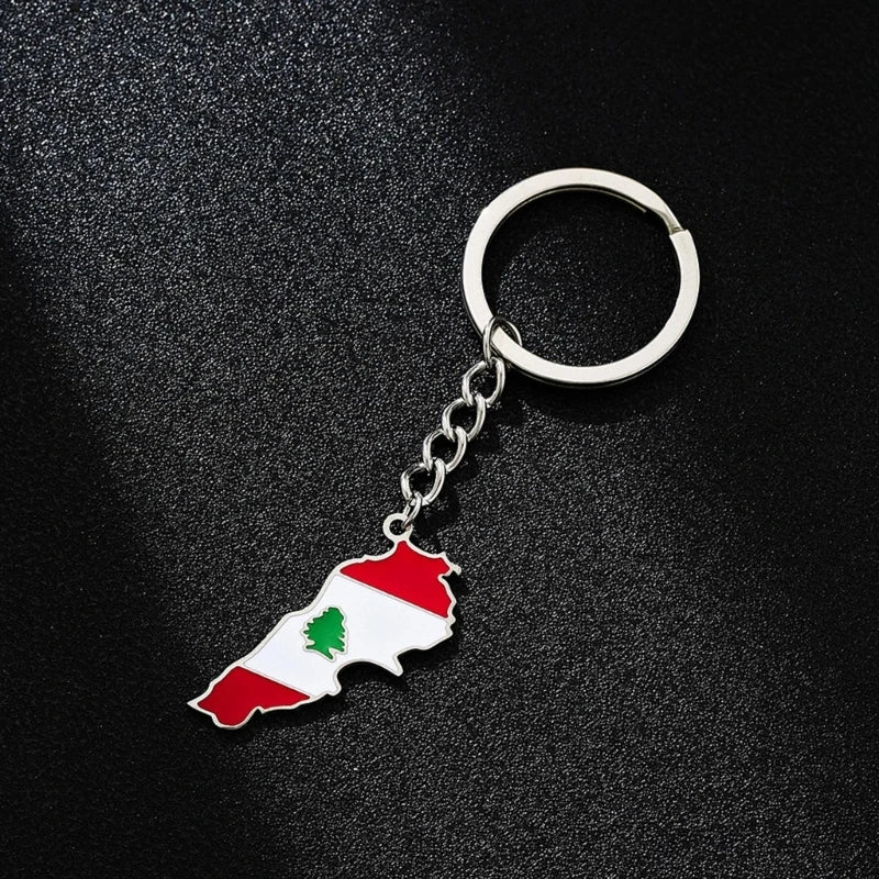 Lebanon Map Key Chain - Lebanon Threads